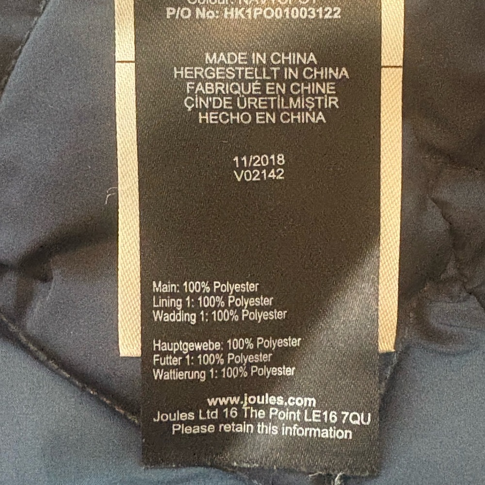 Joules Navy Blue Polka Dot Quilted Reversible Puffer Vest US 10 EUC - Picture 8 of 11